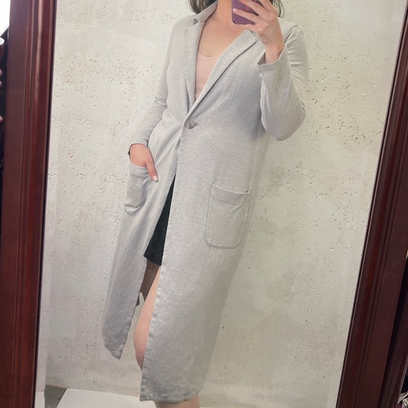 Soft Surroundings Go Lively Gray Cotton Modal Long Cardigan Size Small - Picture 6 of 12